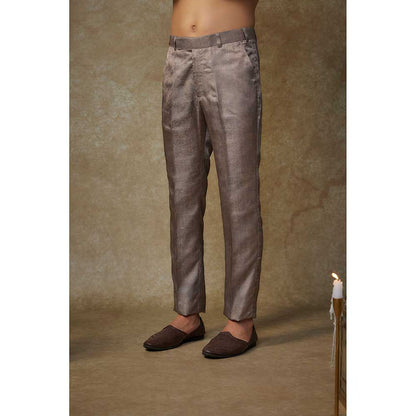 Masumi Mewawalla Grey Embroidered Jacket with Kurta and Pant (Set of 3)