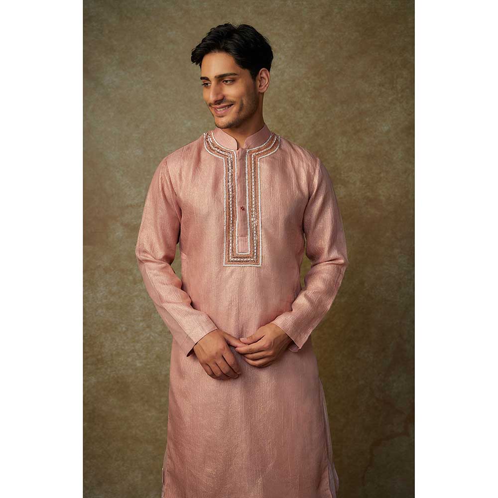 Masumi Mewawalla Pink Embroidered Kurta with Dhoti (Set of 2)