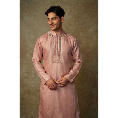 Masumi Mewawalla Pink Embroidered Kurta with Dhoti (Set of 2)