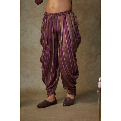 Masumi Mewawalla Wine Solid Kurta with Dhoti and Dupatta (Set of 3)