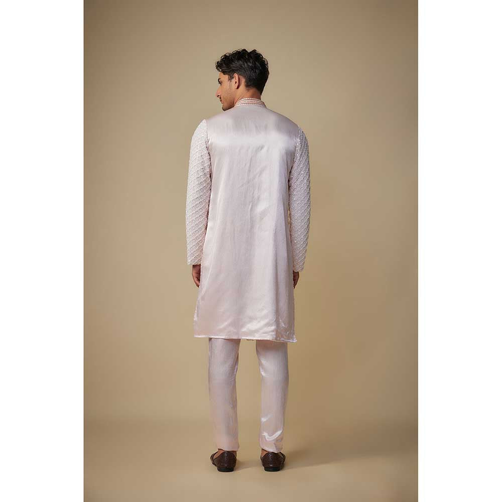 Masumi Mewawalla Baby Pink Embroidered Kurta with Pant (Set of 2)