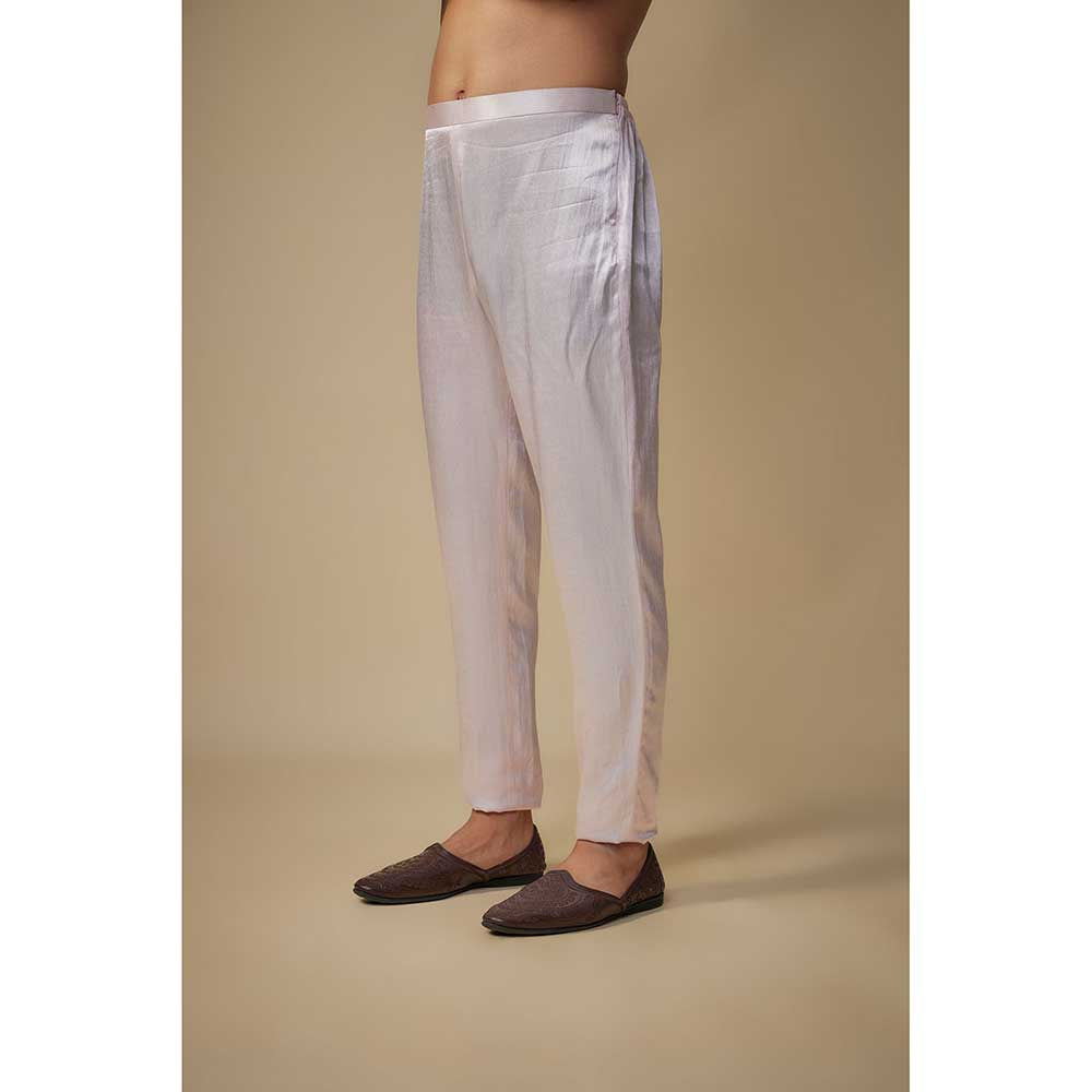 Masumi Mewawalla Baby Pink Embroidered Kurta with Pant (Set of 2)