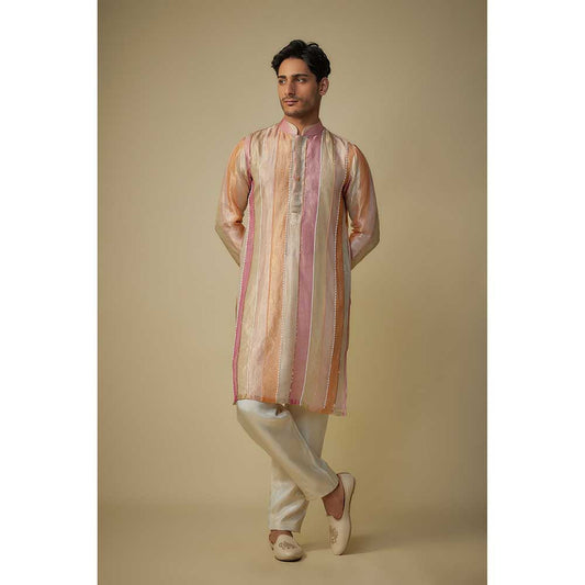 Masumi Mewawalla Multicolour Stripe Kurta and Pant (Set of 2)