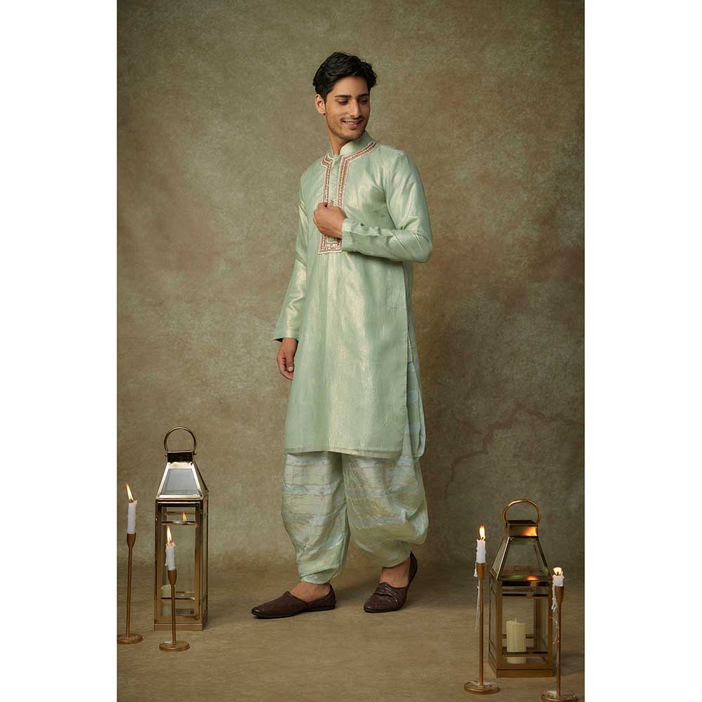 Masumi Mewawalla Sage Green Embroidered Kurta (Set of 2)