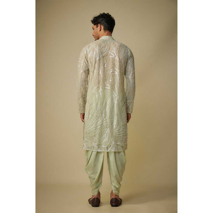 Masumi Mewawalla Sage Green Embroidered Kurta and Dhoti (Set of 2)