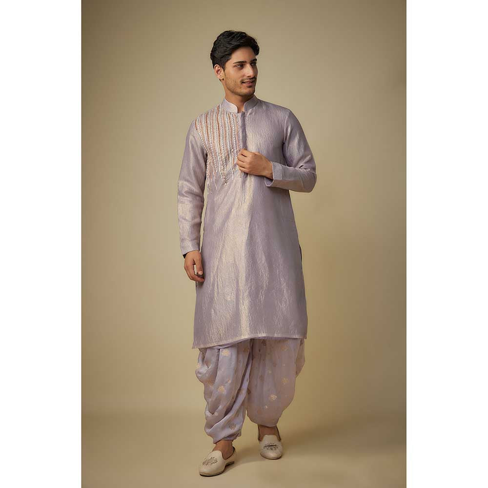 Masumi Mewawalla Lavender Embroidered Kurta and Dhoti (Set of 2)