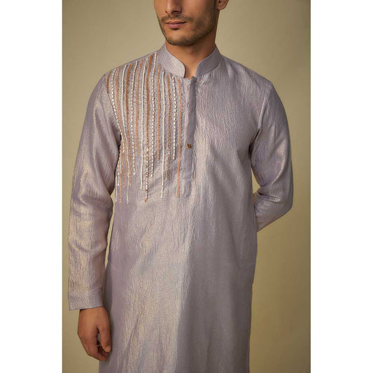 Masumi Mewawalla Lavender Embroidered Kurta and Dhoti (Set of 2)