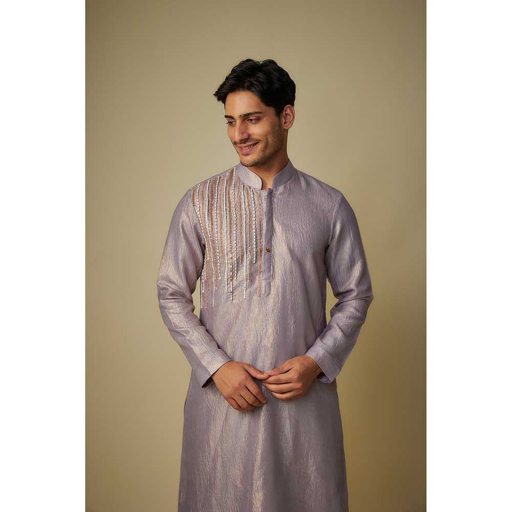 Masumi Mewawalla Lavender Embroidered Kurta and Dhoti (Set of 2)