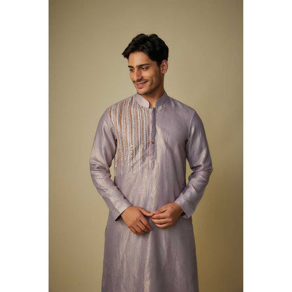 Masumi Mewawalla Lavender Embroidered Kurta and Dhoti (Set of 2)