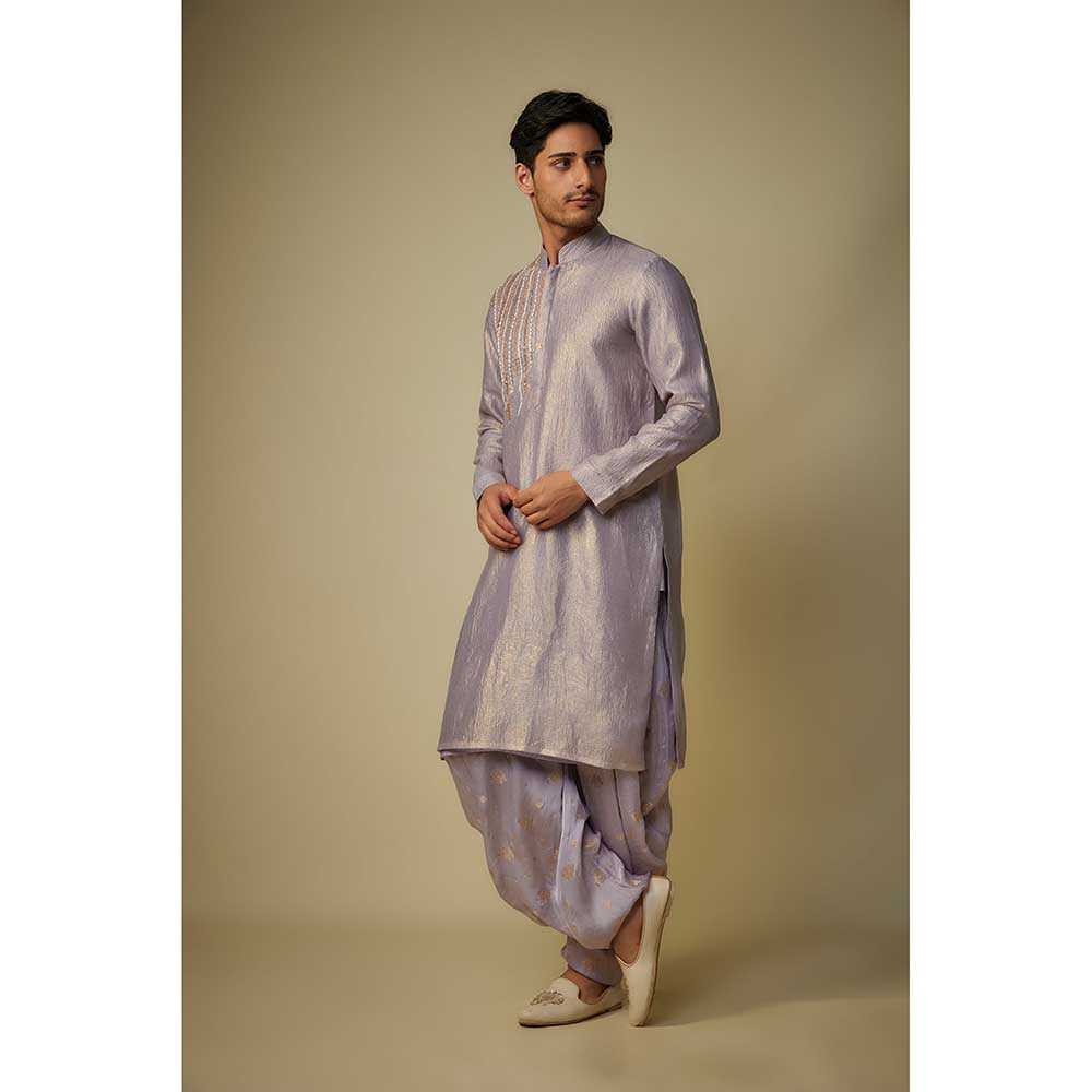 Masumi Mewawalla Lavender Embroidered Kurta and Dhoti (Set of 2)
