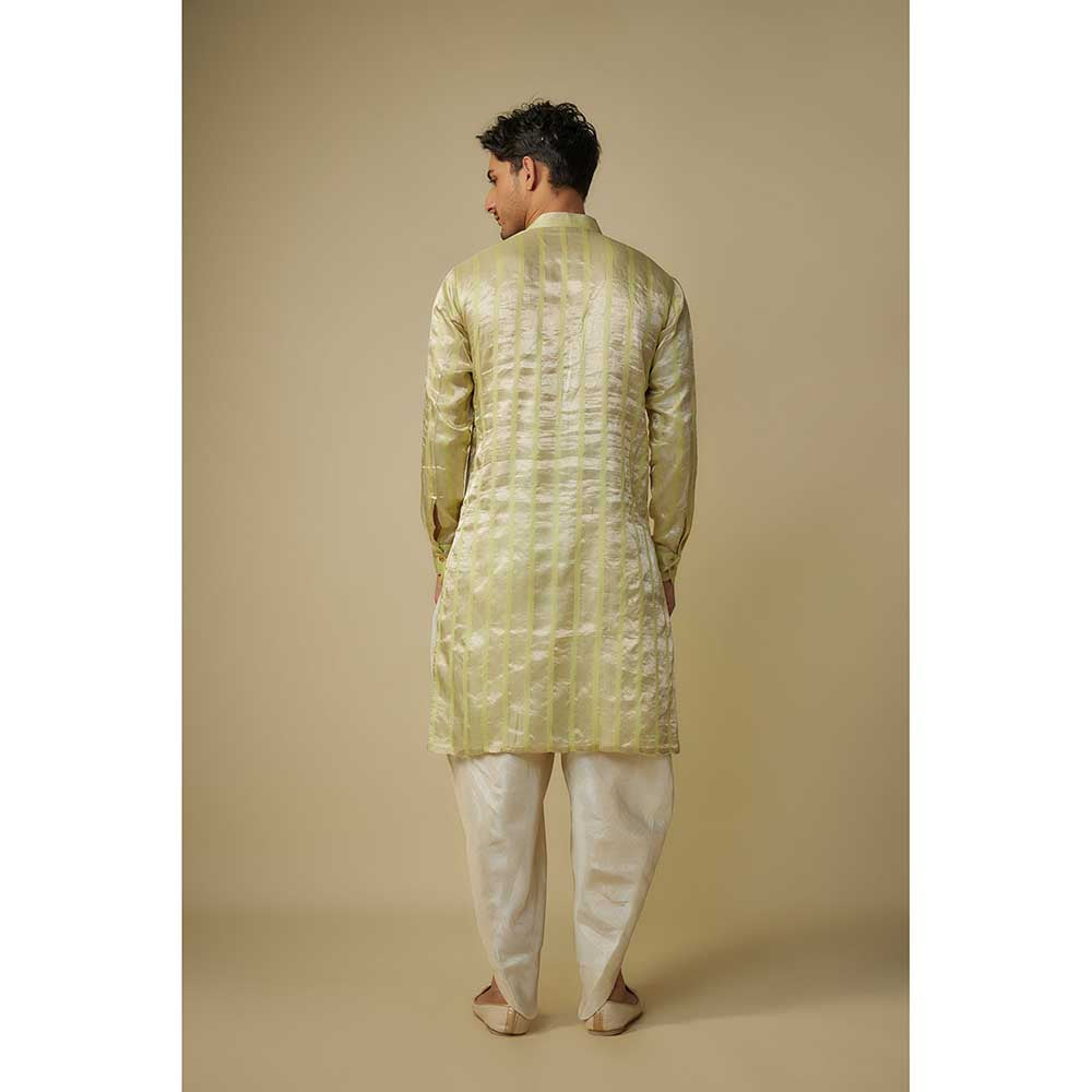Masumi Mewawalla Yellow Embroidered Kurta with Dhoti (Set of 2)