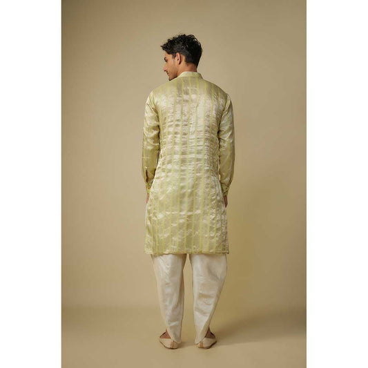 Masumi Mewawalla Yellow Embroidered Kurta with Dhoti (Set of 2)