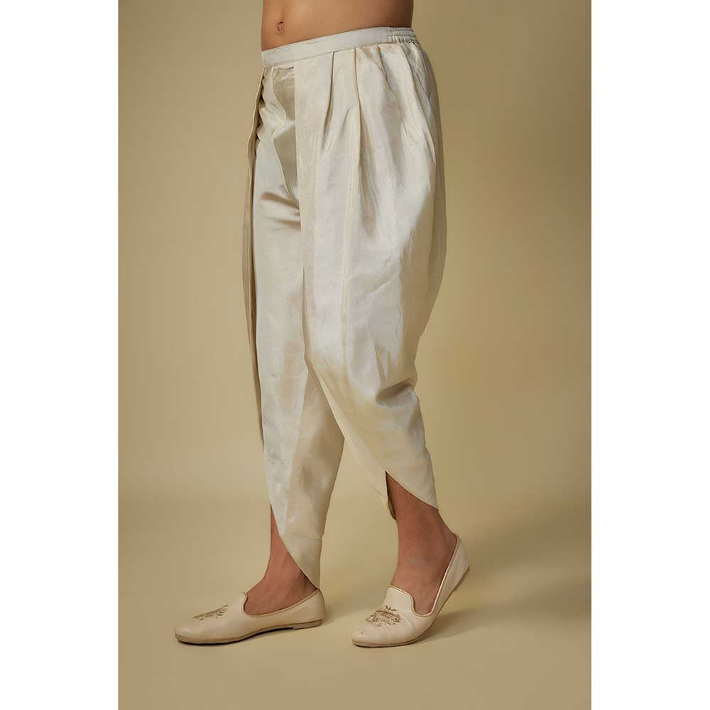 Masumi Mewawalla Yellow Embroidered Kurta with Dhoti (Set of 2)