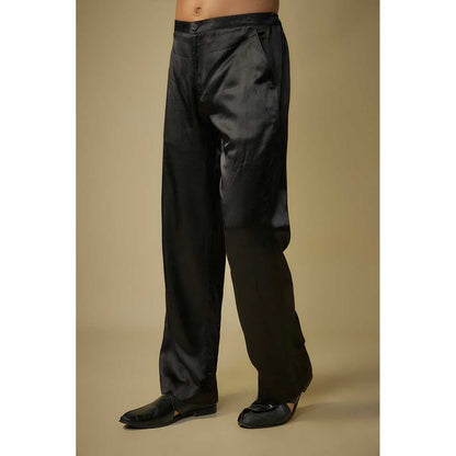 Masumi Mewawalla Black Embroidered Kurta and Pant (Set of 2)