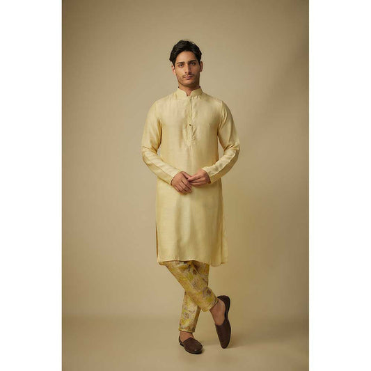 Masumi Mewawalla Yellow Solid Kurta with Pant (Set of 2)