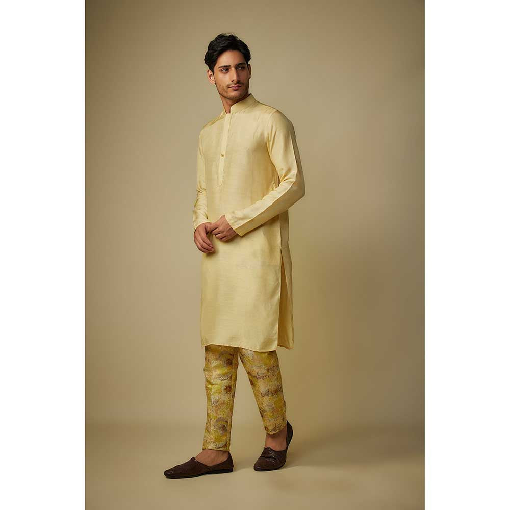 Masumi Mewawalla Yellow Solid Kurta with Pant (Set of 2)
