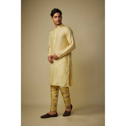Masumi Mewawalla Yellow Solid Kurta with Pant (Set of 2)