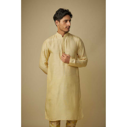Masumi Mewawalla Yellow Solid Kurta with Pant (Set of 2)