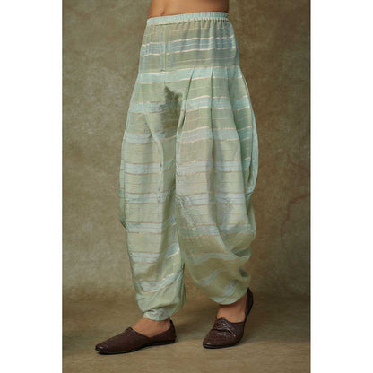 Masumi Mewawalla Sage Green Embroidered Kurta with Dupatta and Dhoti (Set of 3)