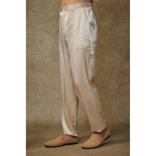 Masumi Mewawalla Beige Embroidered Sherwani with Pant (Set of 2)