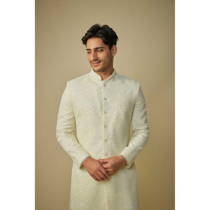 Masumi Mewawalla Beige Embroidered Sherwani with Pant (Set of 2)
