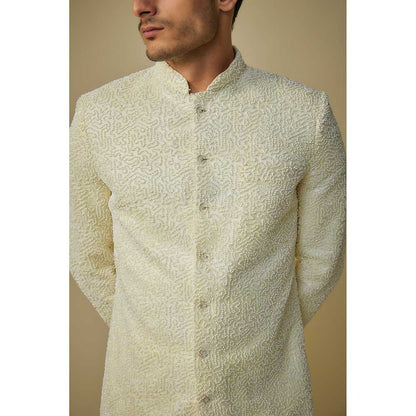 Masumi Mewawalla Beige Embroidered Sherwani with Pant (Set of 2)