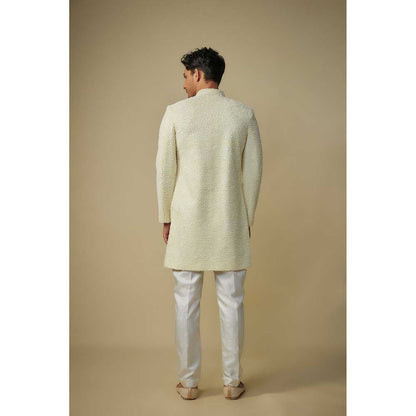 Masumi Mewawalla Beige Embroidered Sherwani with Pant (Set of 2)