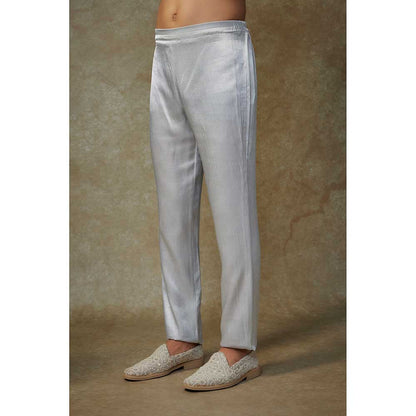 Masumi Mewawalla Grey Embroidered Sherwani with Pant (Set of 2)