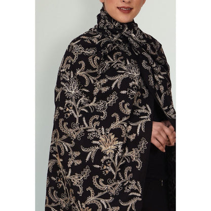 MAULI CASHMERE Princess Lotus Embroidered Pure Cashmere Stole