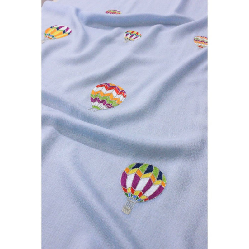 MAULI CASHMERE Fly Into The Sky Embroidered Wool Silk Stole