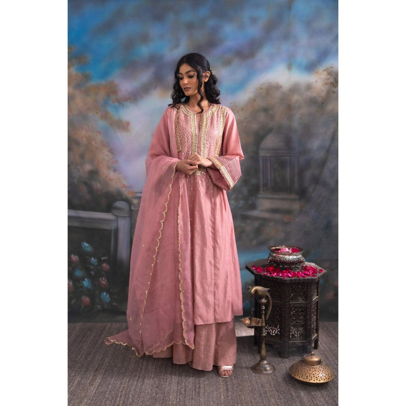 MEESA Gulkand Pink Palazzo (Set of 3)