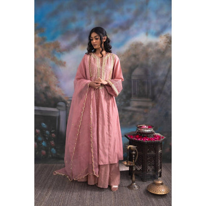 MEESA Gulkand Pink Palazzo (Set of 3)