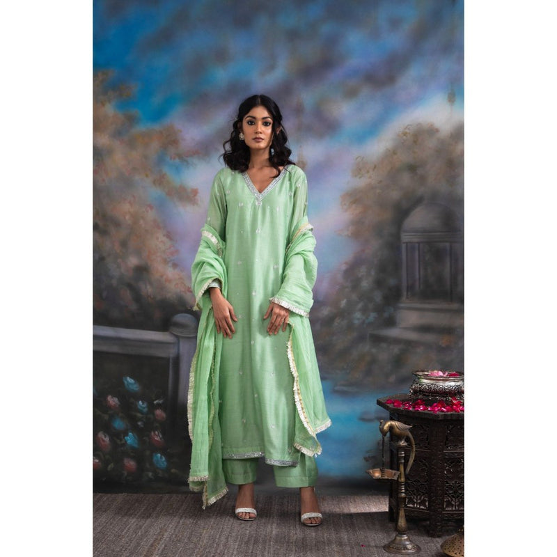 MEESA Akhdar Green Kurta (Set of 3)