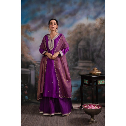 MEESA Jamani Purple Sharara (Set of 3)