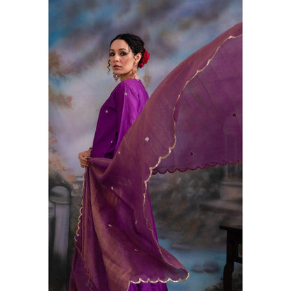 MEESA Jamani Purple Sharara (Set of 3)