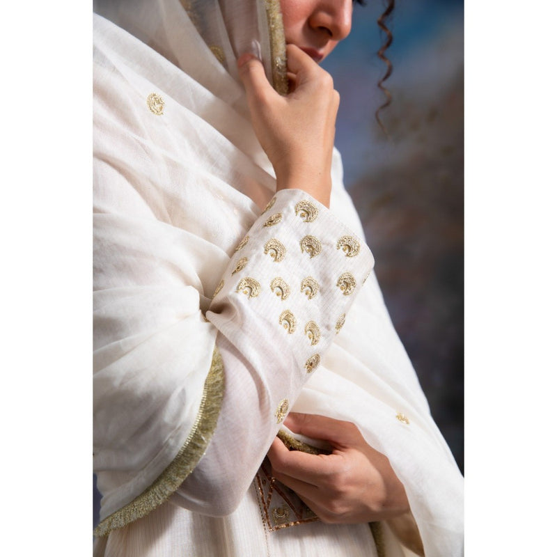 MEESA Asfa Off White Kurta (Set of 3)
