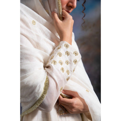 MEESA Asfa Off White Kurta (Set of 3)