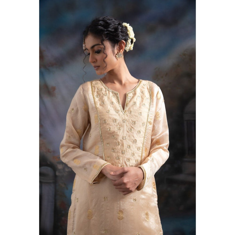 MEESA Safiyah Beige Palazzo (Set of 3)