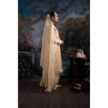 MEESA Safiyah Beige Palazzo (Set of 3)