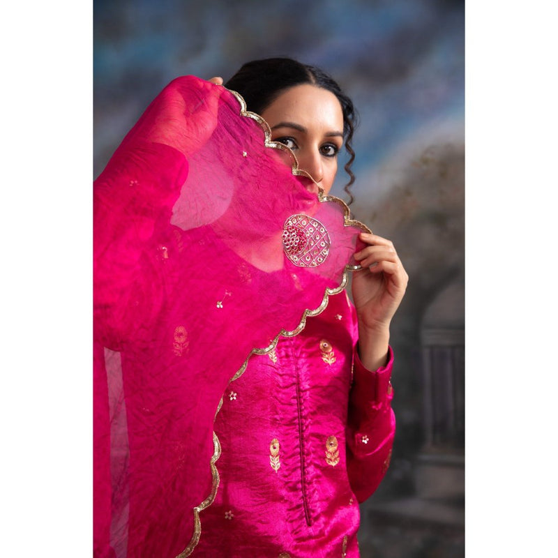 MEESA Gulabo Pink Sharara (Set of 3)