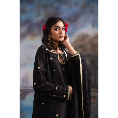 MEESA Siah Black Kurta (Set of 3)