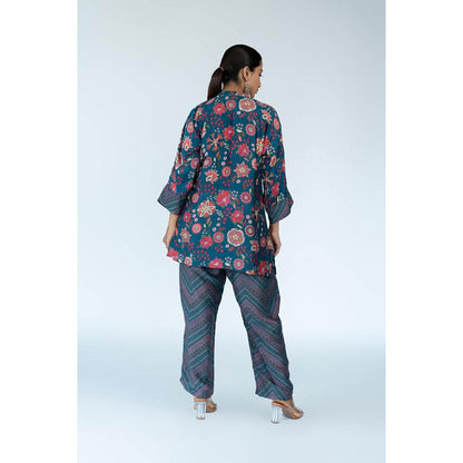 Meghna Panchmatia Blue Royal Floral Print Co-Ord (Set of 2)