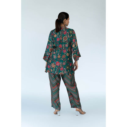 Meghna Panchmatia Green Royal Floral Print Co-Ord (Set of 2)