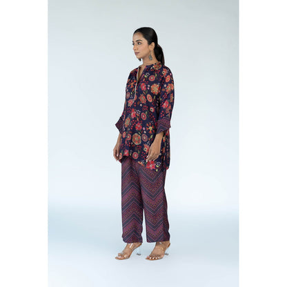 Meghna Panchmatia Purple Royal Floral Print Co-Ord (Set of 2)