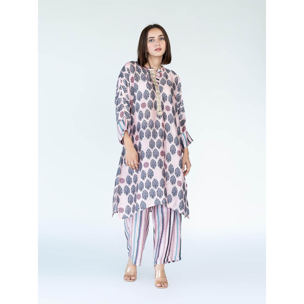 Meghna Panchmatia Pink Mughal Boota Co-Ord (Set of 2)