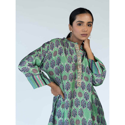 Meghna Panchmatia Blue Mughal Boota Co-Ord (Set of 2)