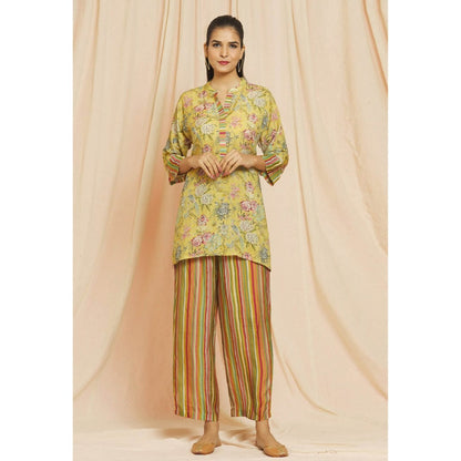 Meghna Panchmatia Yellow Bird Print Co-Ord (Set of 4)