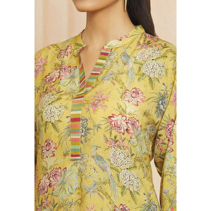 Meghna Panchmatia Yellow Bird Print Co-Ord (Set of 4)