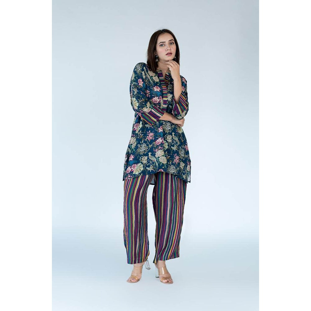 Meghna Panchmatia Multi-Color Bird Print Co-Ord (Set of 5)