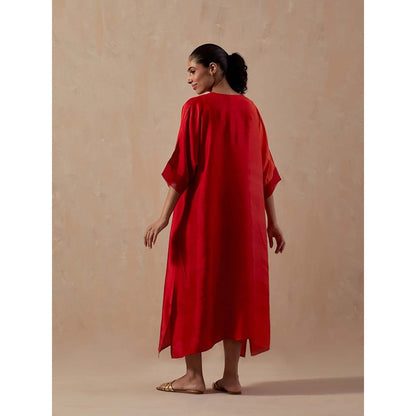 Meghna Panchmatia Red Ombre Midi Dress